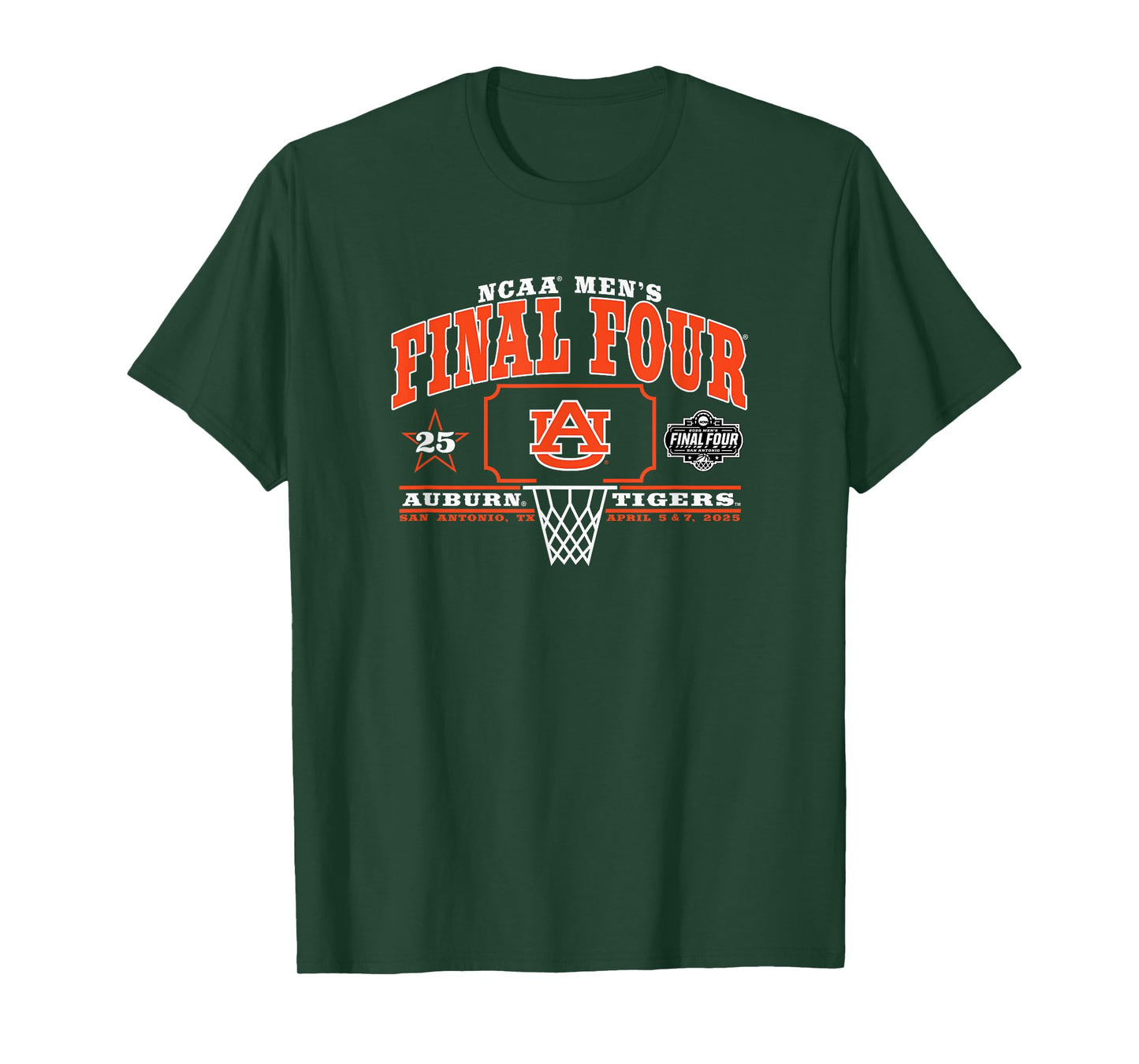 Auburn Tigers Final Four 2025 Men's Basketball Star Navy T-Shirt