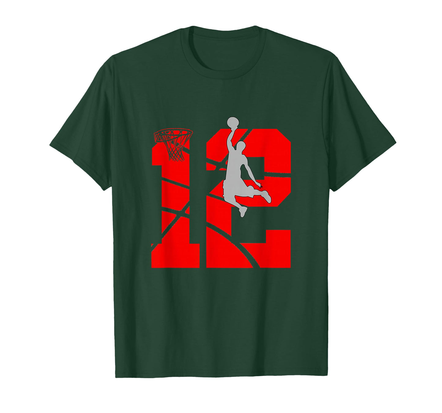 12 Year Old 12th Basketball Birthday PartyTheme Boys Girls T-Shirt