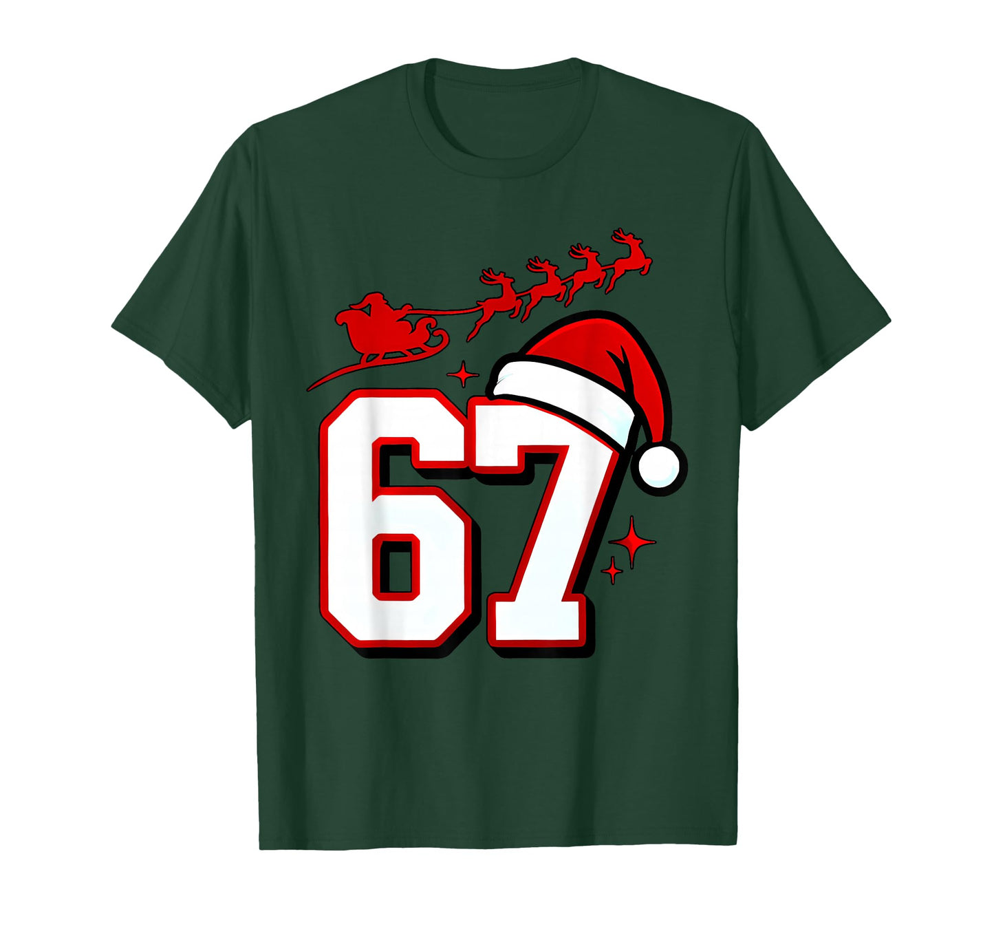 Funny Six Seven 67 Meme 6 7 Elf Santa Christmas Pajamas Kids T-Shirt