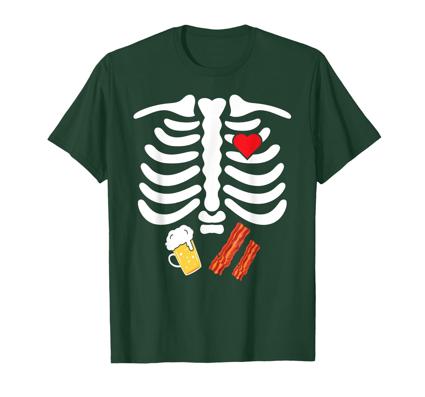 Halloween Skeleton Junk Food Belly Bacon Beer T Shirt