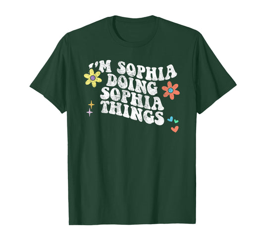 Retro Groovy Im SOPHIA Doing SOPHIA Things Funny Mothers Day T-Shirt