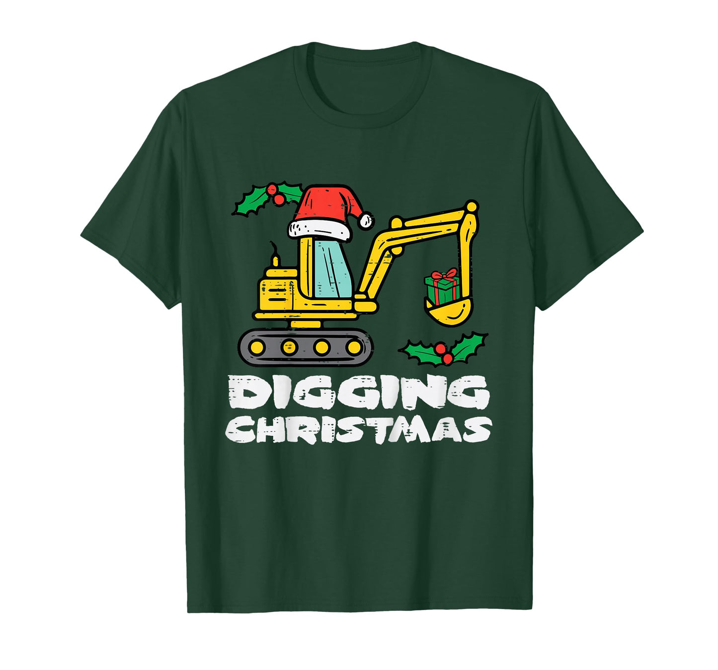 Kids Digging Christmas Excavator Xmas Truck Boys Kids Toddler T-Shirt