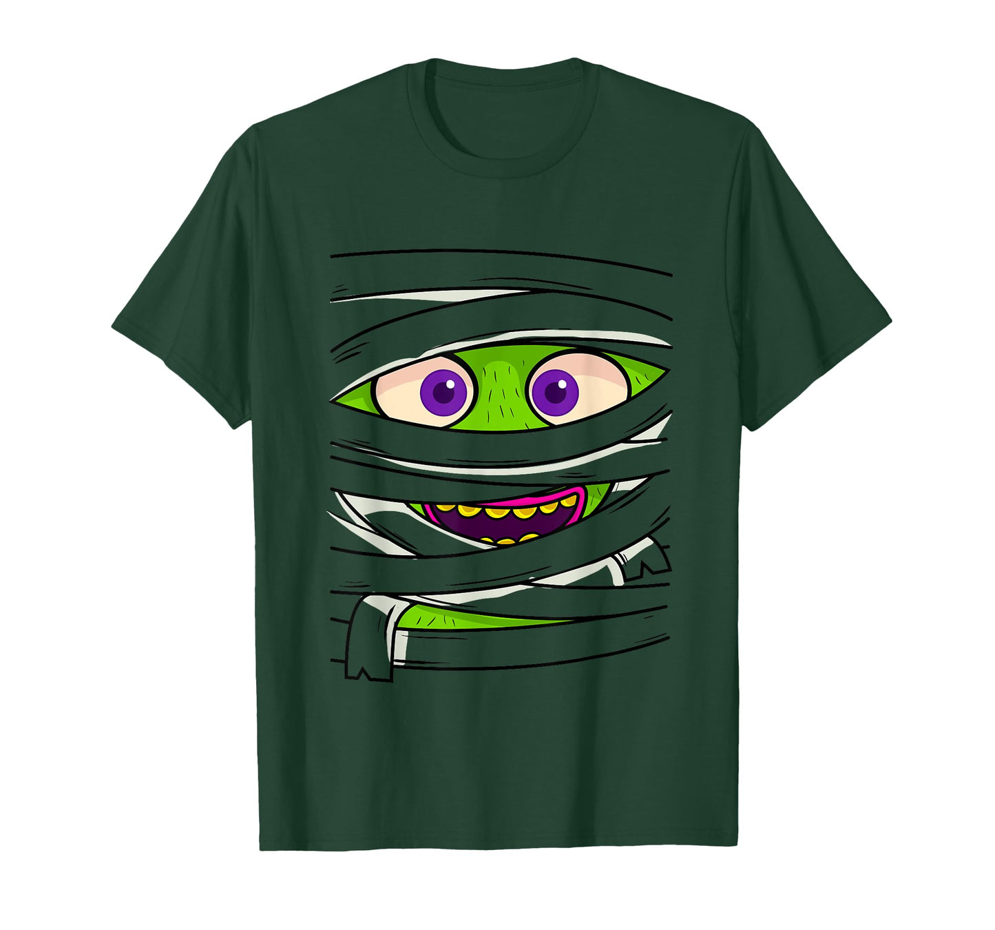 Mummy Wrap Eyes Costume Funny Scary Halloween Men Women Kids T-Shirt