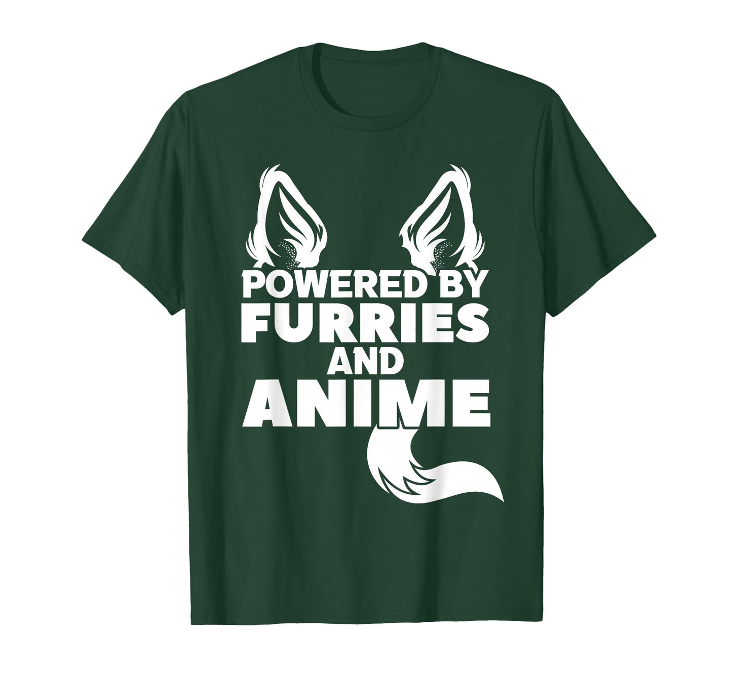 Powered by Furries and Anime Furry T-Shirt