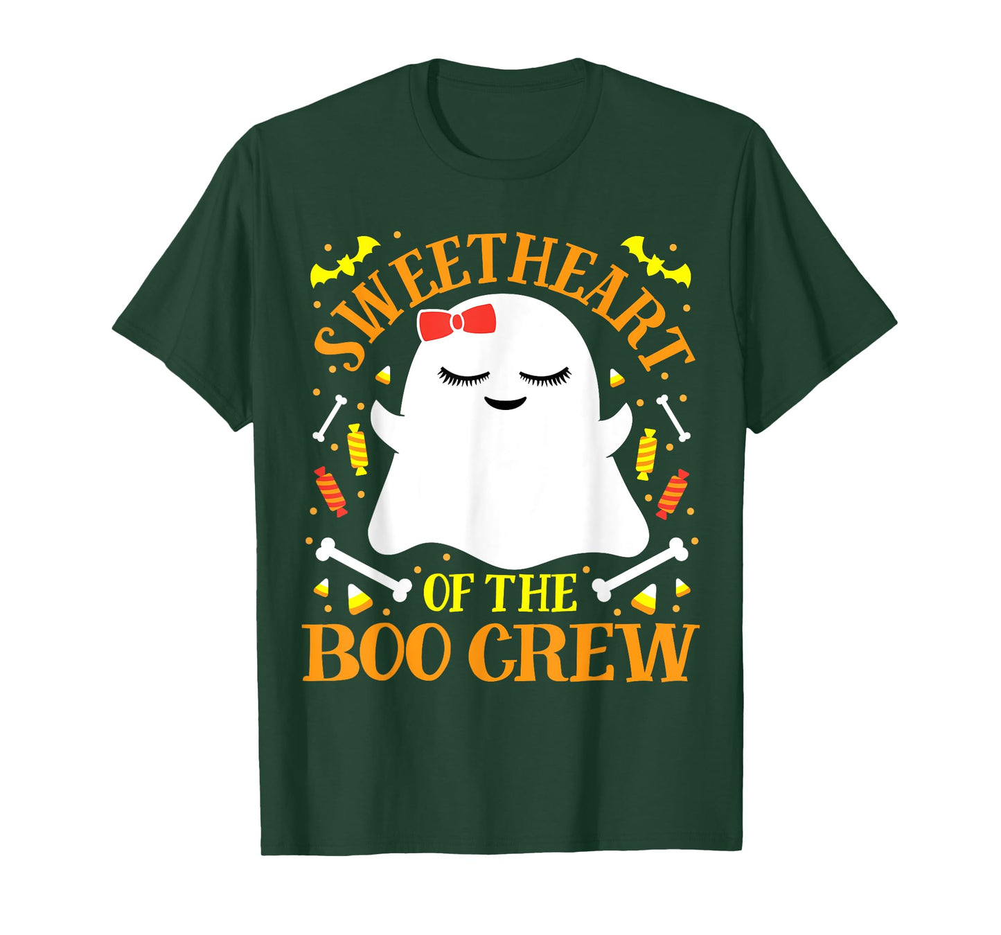Sweetheart Boo Crew Ghost Matching Cute Girls Halloween T-Shirt
