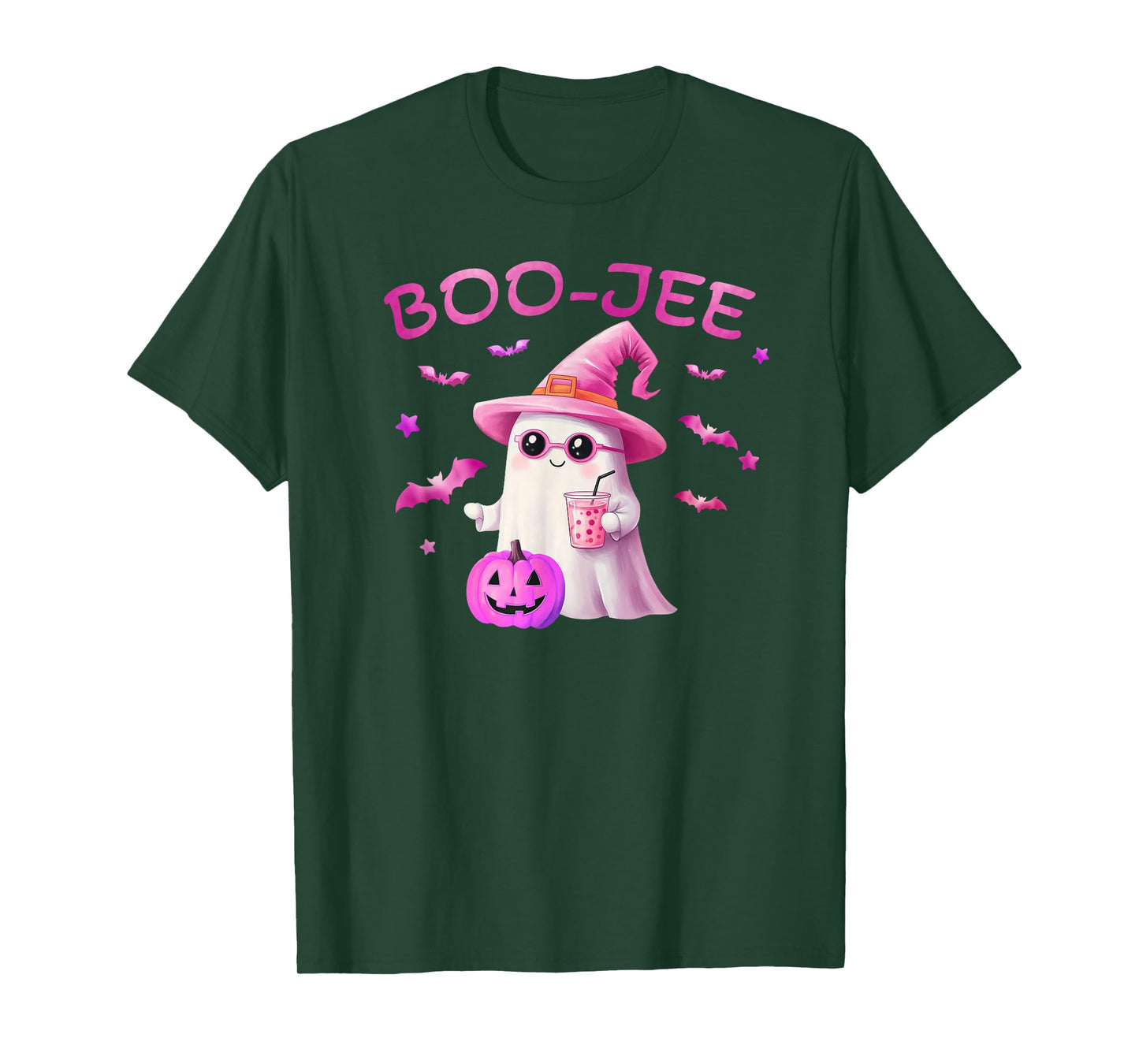 Boo-Jee Ghost - Cute Pink Ghost Halloween Design T-Shirt