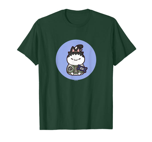 Nyaruto Cute Shikamaru Nara Cat Circle Big Chest Portrait T-Shirt