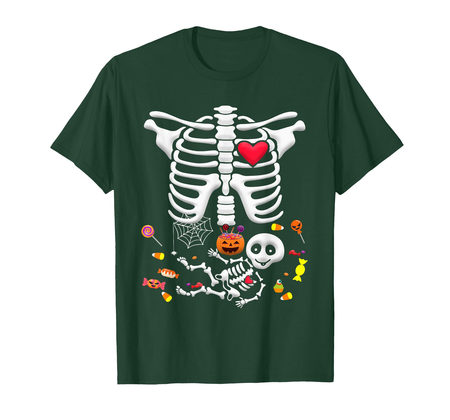 Baby Skeleton Candy Halloween Funny Pregnancy X Ray T-Shirt