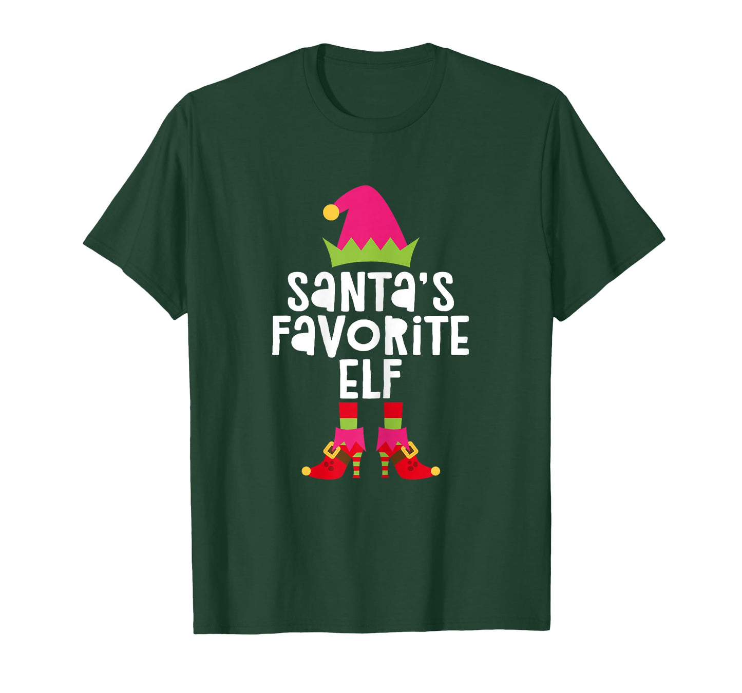 Santa's Favorite Elf Shirt Women Girl Matching Christmas Elf T-Shirt