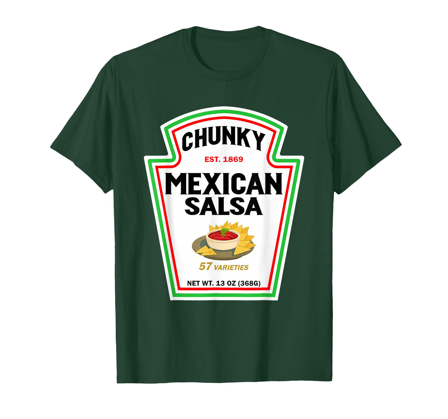 Halloween Matching Costume Chunky Mexican Salsa Bottle Label T-Shirt