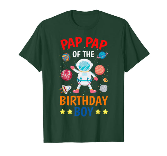 Pap Pap Of The Birthday Boy Space Planet Theme Bday Party T-Shirt