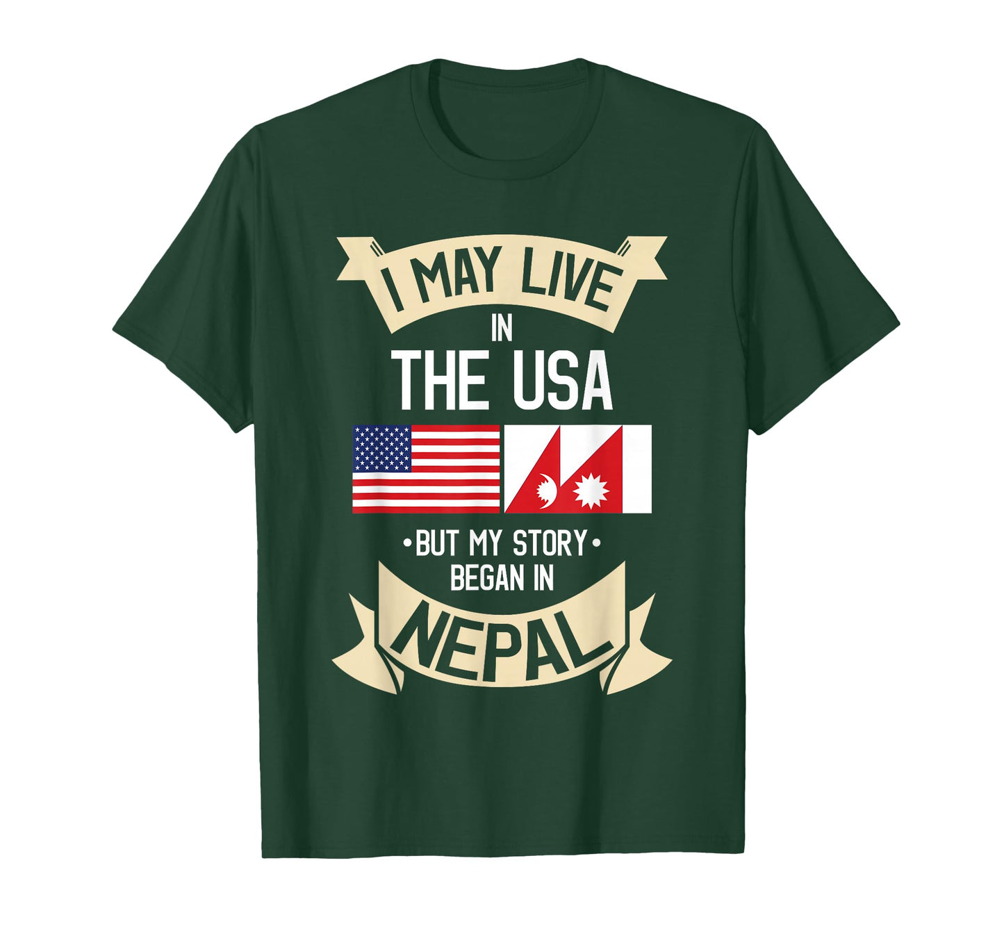 Nepal American Flag USA Nepali Roots Gifts T-Shirt