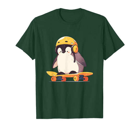 Skater Penguin - Penguin Kawaii T-Shirt