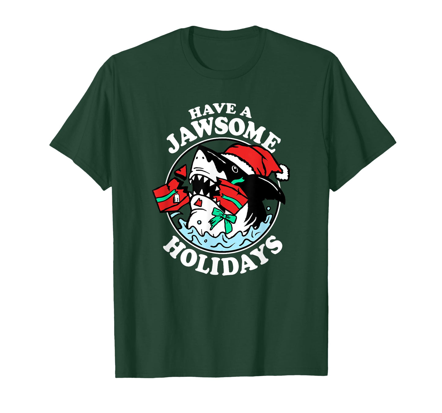 Trendy Christmas Have A Jawsome Holidays Christmas Shark T-Shirt
