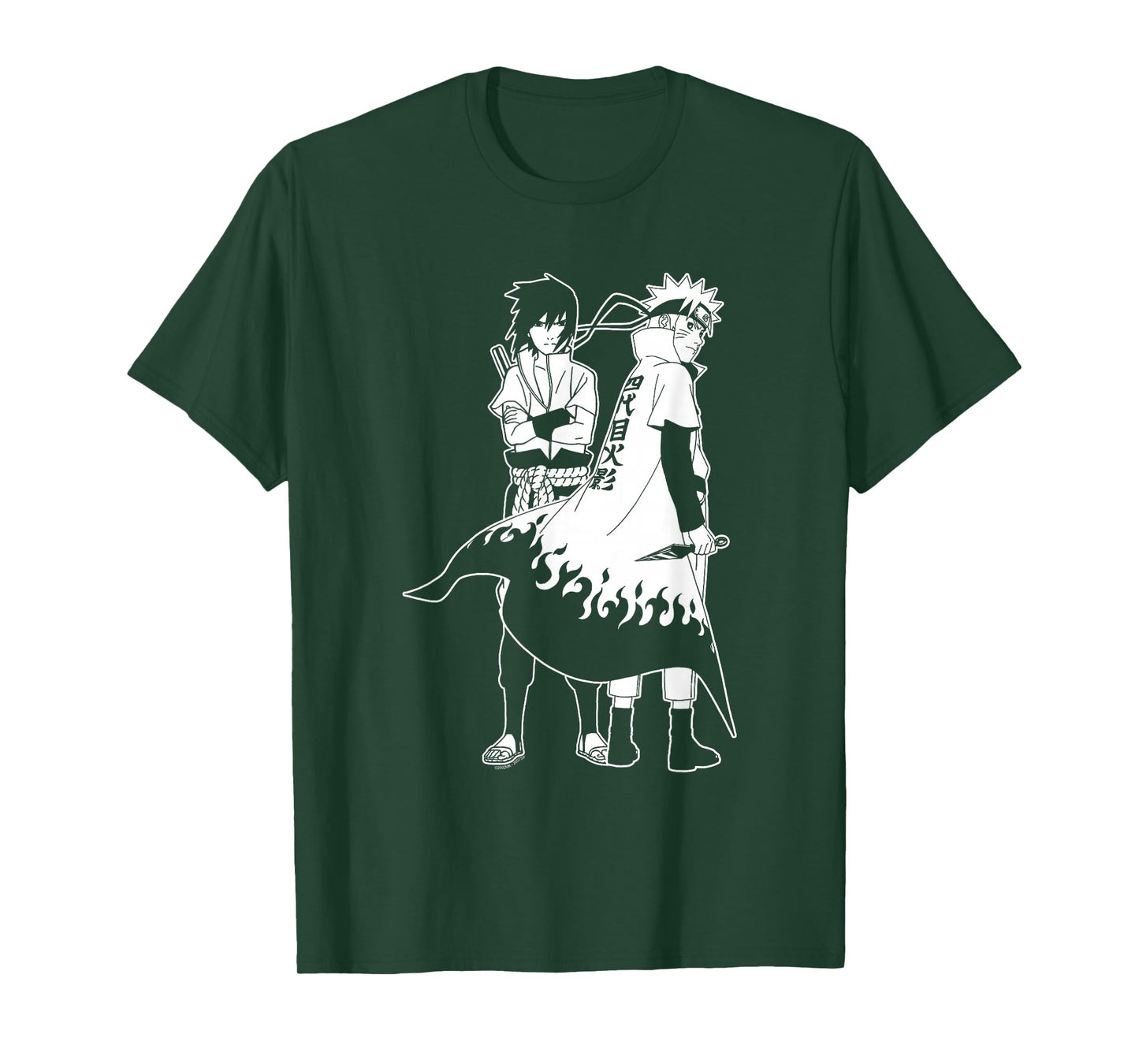 Naruto Shippuden Naruto and Sasuke Outline Anime T-Shirt