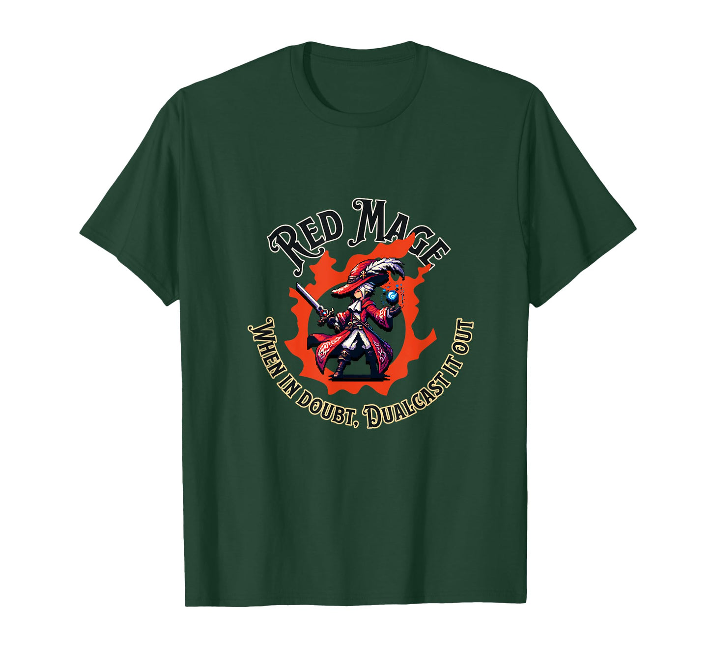 Red Mage - When in doubt dualcast it out - Funny MMORPG T-Shirt