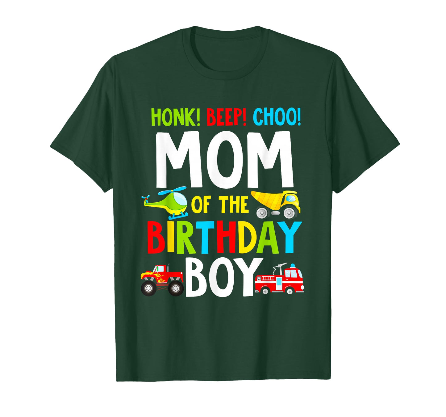 Mom Of The Birthday Boy Shirt Transportation Trucks 2nd T-Shirt
