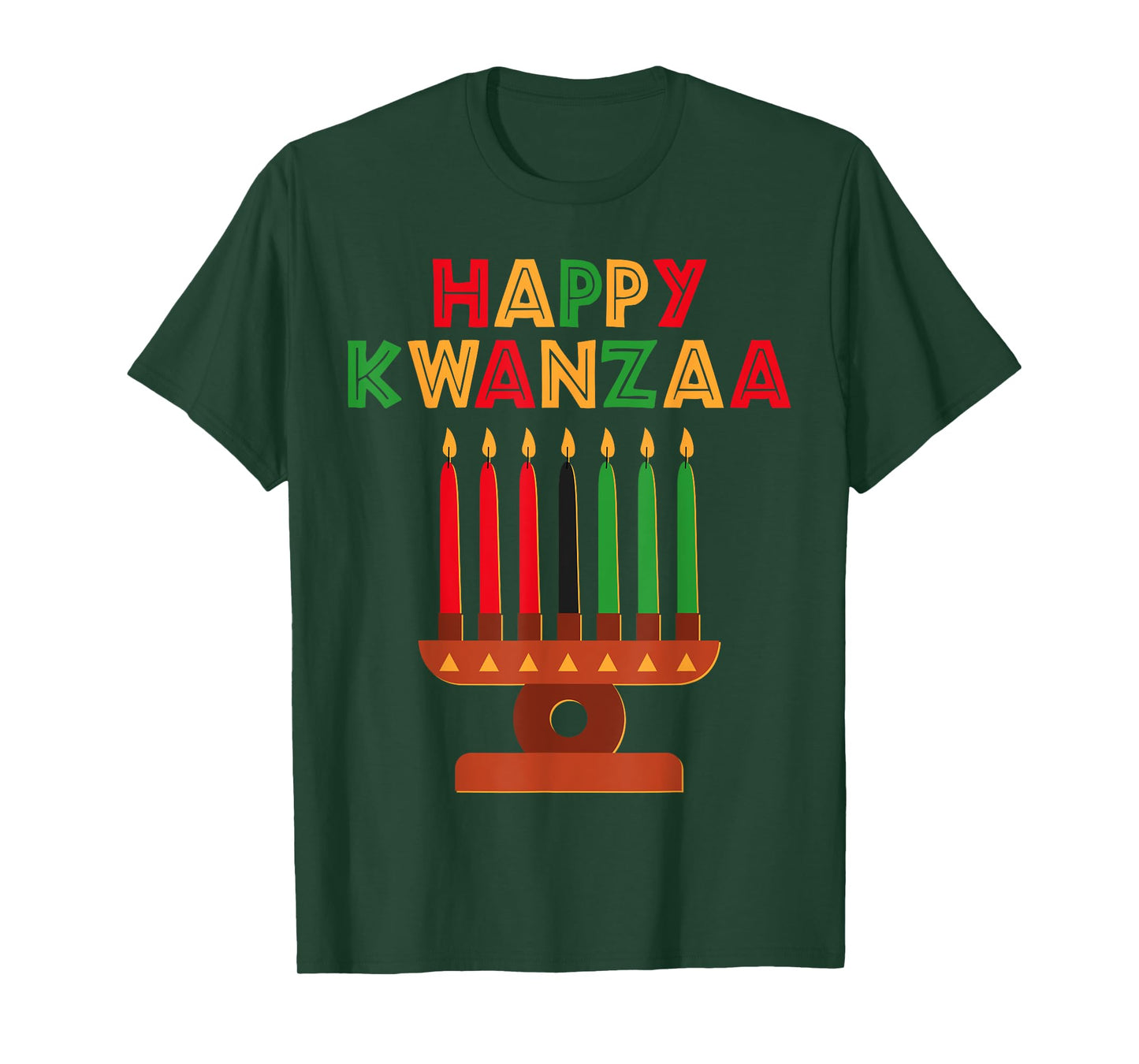 Happy Kwanzaa Kinara Seven Candles African American Kids T-Shirt