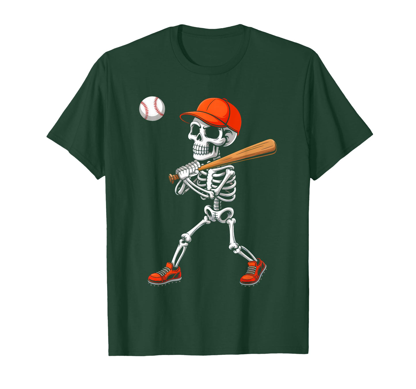 Funny Skeleton Baseball Halloween Costume Men Boys Kids T-Shirt