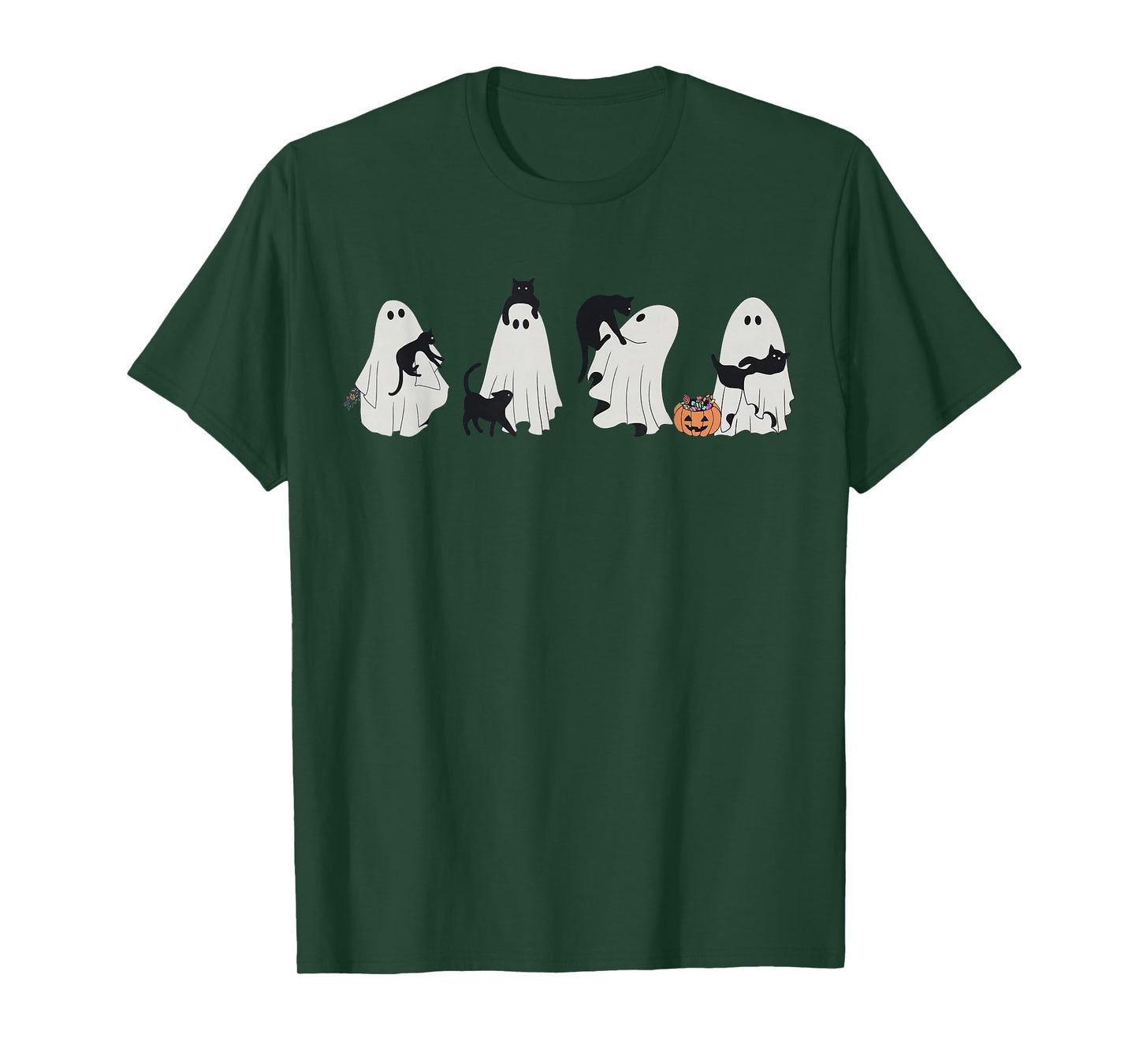 Halloween Black Cat & Ghosts T-Shirt