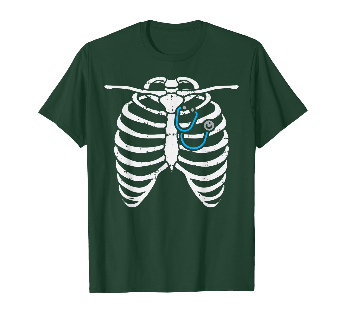 Stethoscope Skeleton Ribs Funny Nurse Halloween Costume Gift T-Shirt