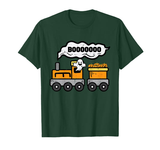 Kids Halloween Train Boo Ghost Costume Boys Kids Toddler Youth T-Shirt