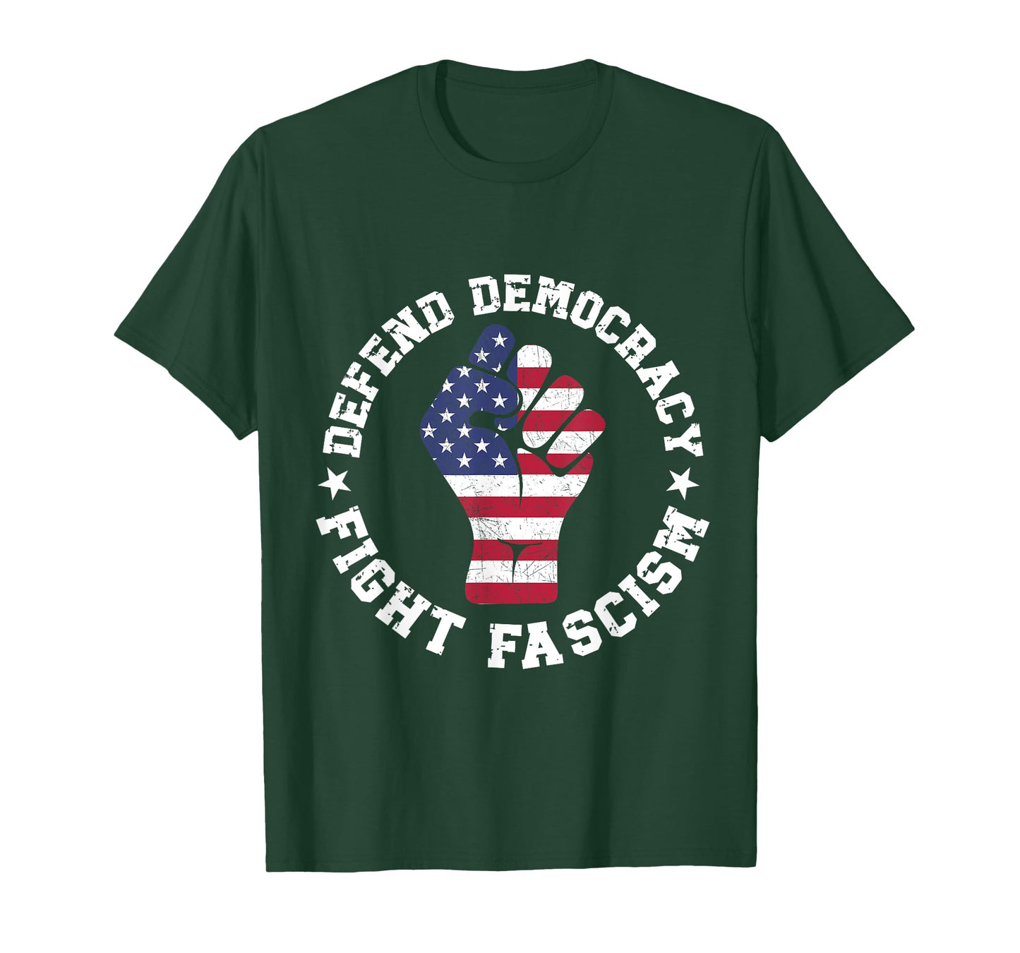 Defend Democracy Fight Fascism Liberty Retro Vintage T-Shirt