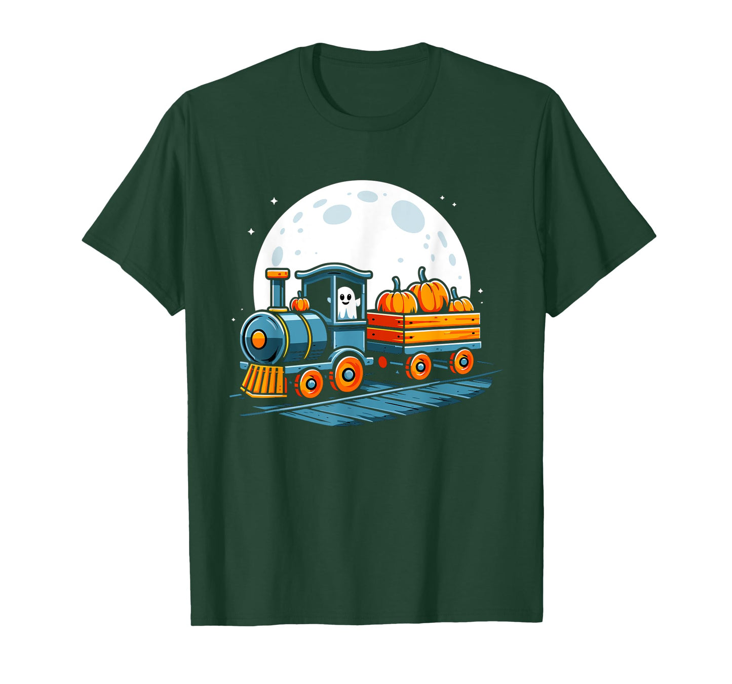 Halloween Train Funny Ghost Pumpkin For Kids T-Shirt