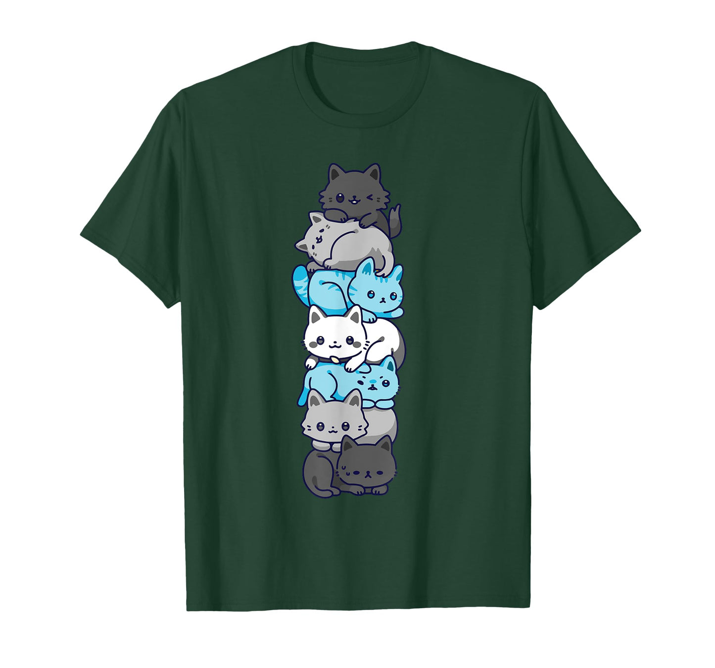 Demiboy Pride Cat LGBT Demi Boy Flag Stuff Cute Kawaii Cats T-Shirt