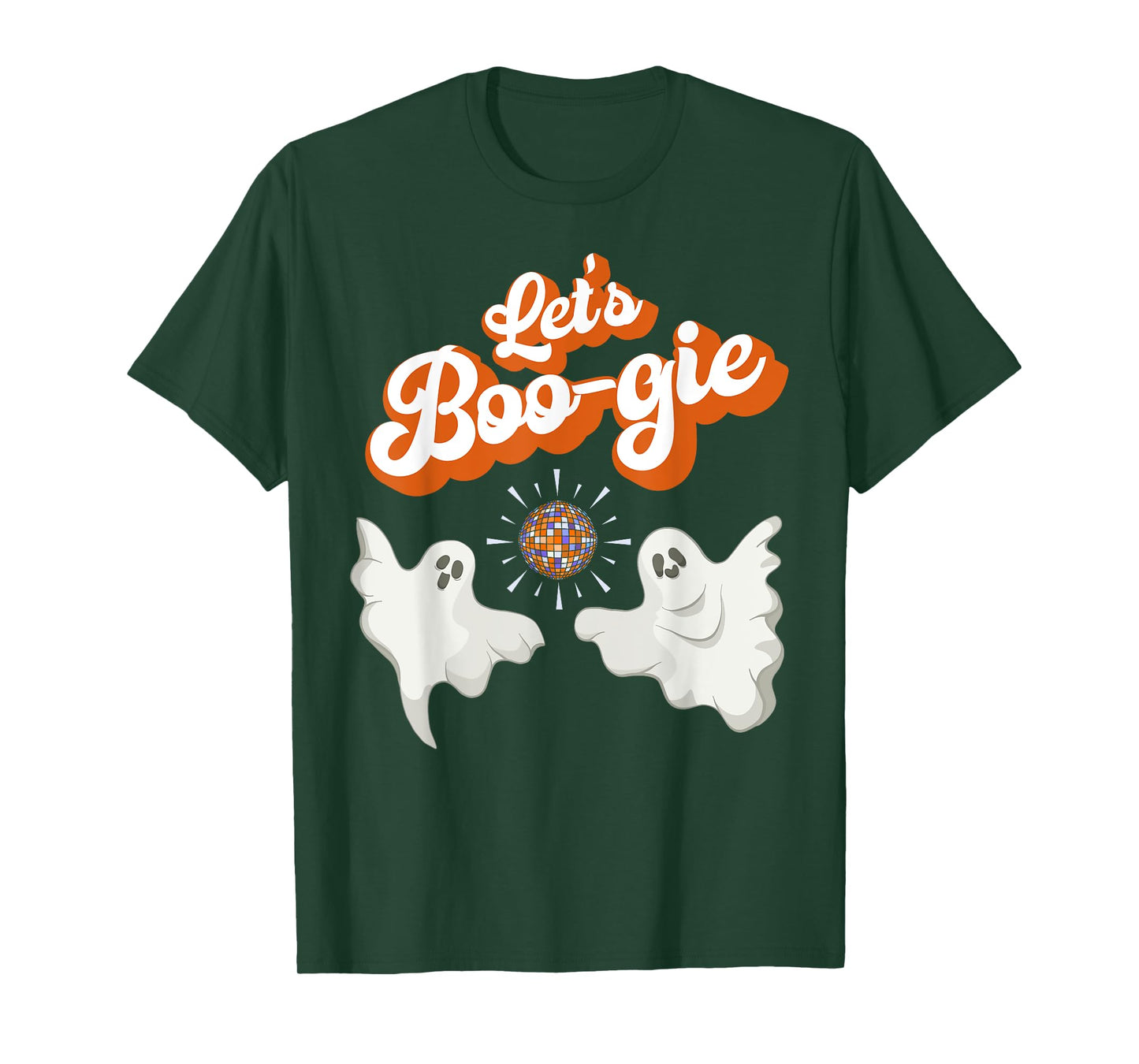 Let's Boo-gie Retro Disco 70's Ghosts Let's Boogie Halloween T-Shirt