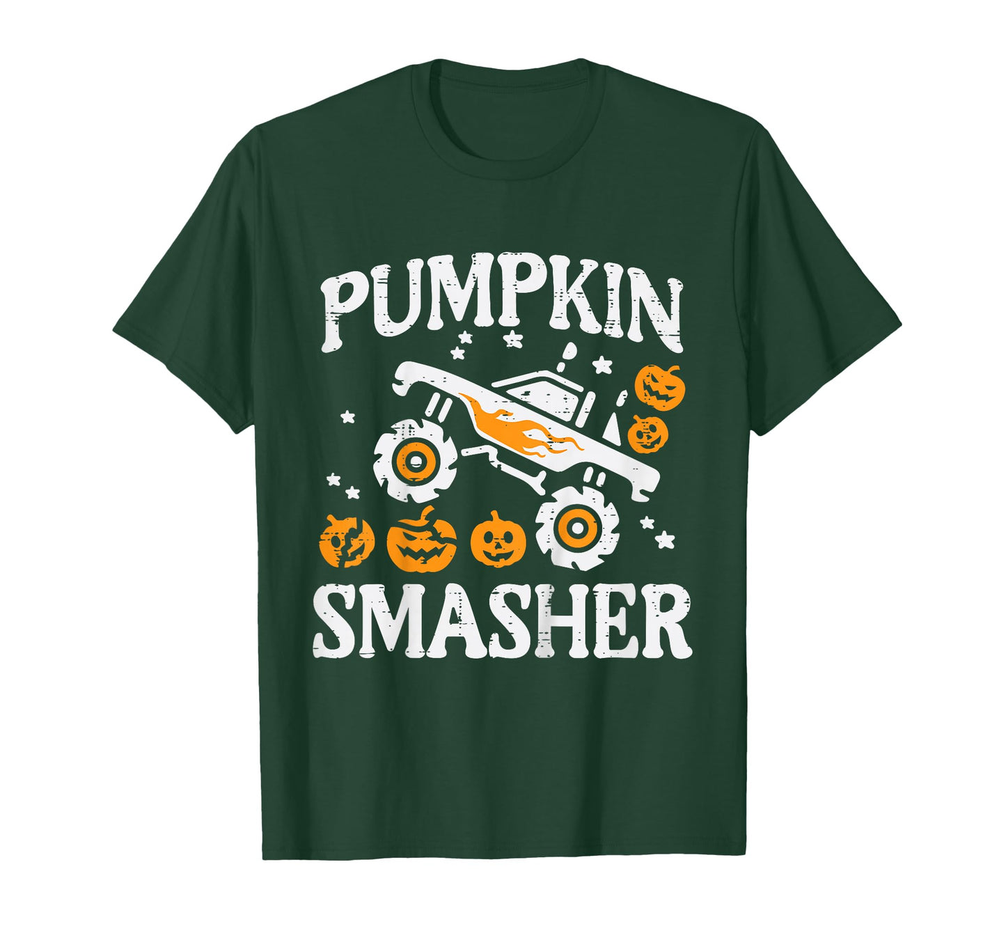 Kids Halloween Monster Truck Pumpkin Smasher Costume Toddler Boys T-Shirt
