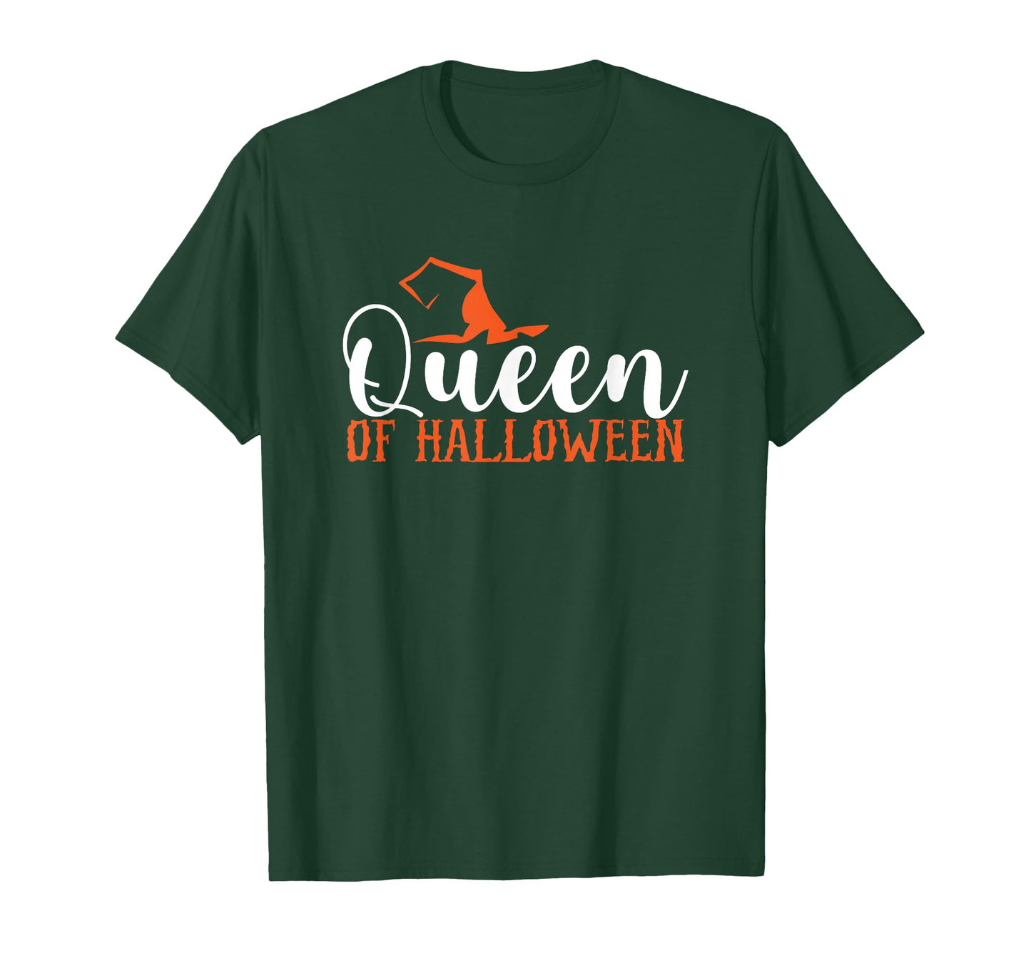 Queen Of Halloween Funny Witch Hat T-Shirt