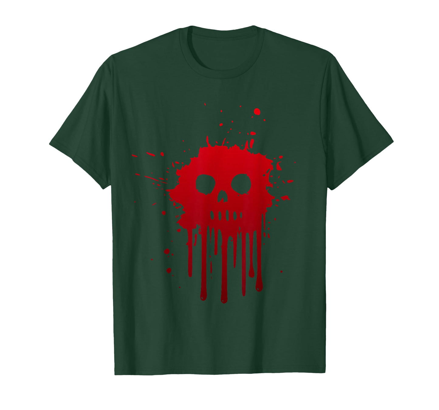 Zombie Face Bloody Shirt, Blood Splatter Halloween Print T-Shirt