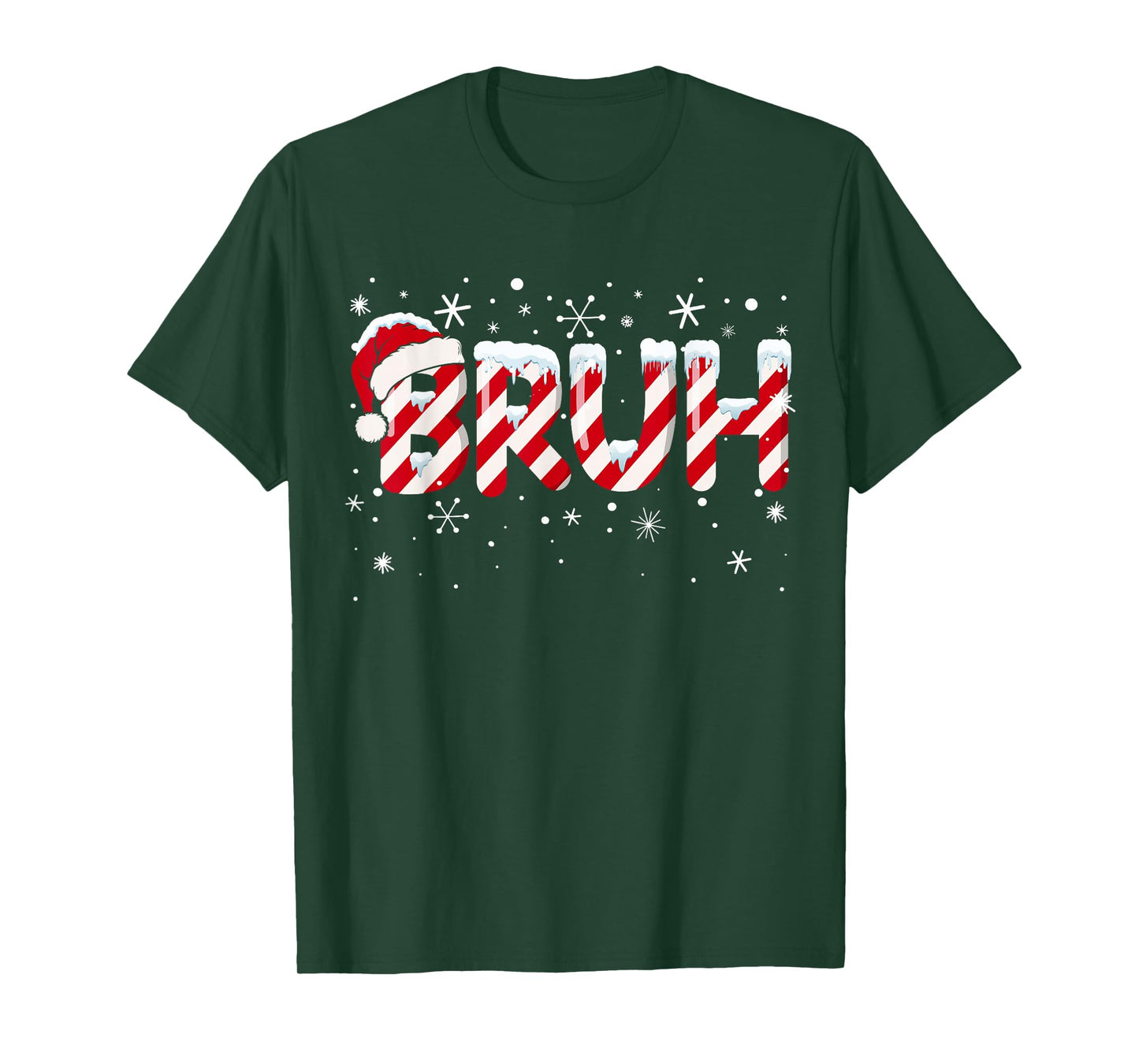 Bruh Christmas Candy Cane for Teen Boys Funny Xmas Bruh T-Shirt