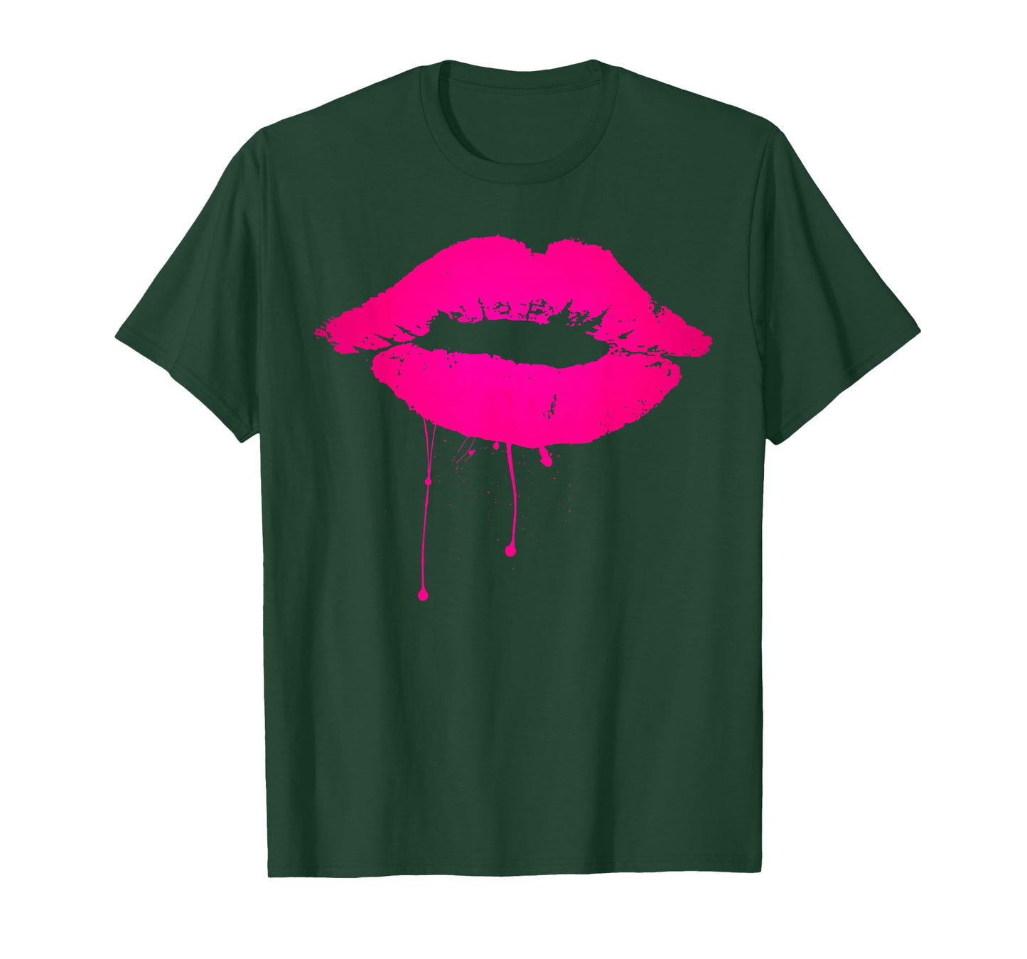 Sexy Pink Hot Lips T Shirt: Neon 80s Lipstick Kiss Party Tee T-Shirt