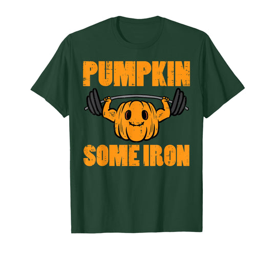Halloween Gym Pumpkin Some Iron Workout Costume Men Women T-Shirt