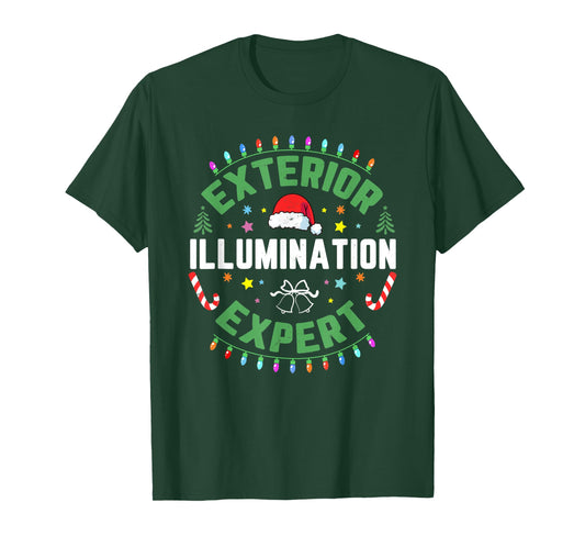 Exterior Illumination House Decor Expert Funny Christmas T-Shirt