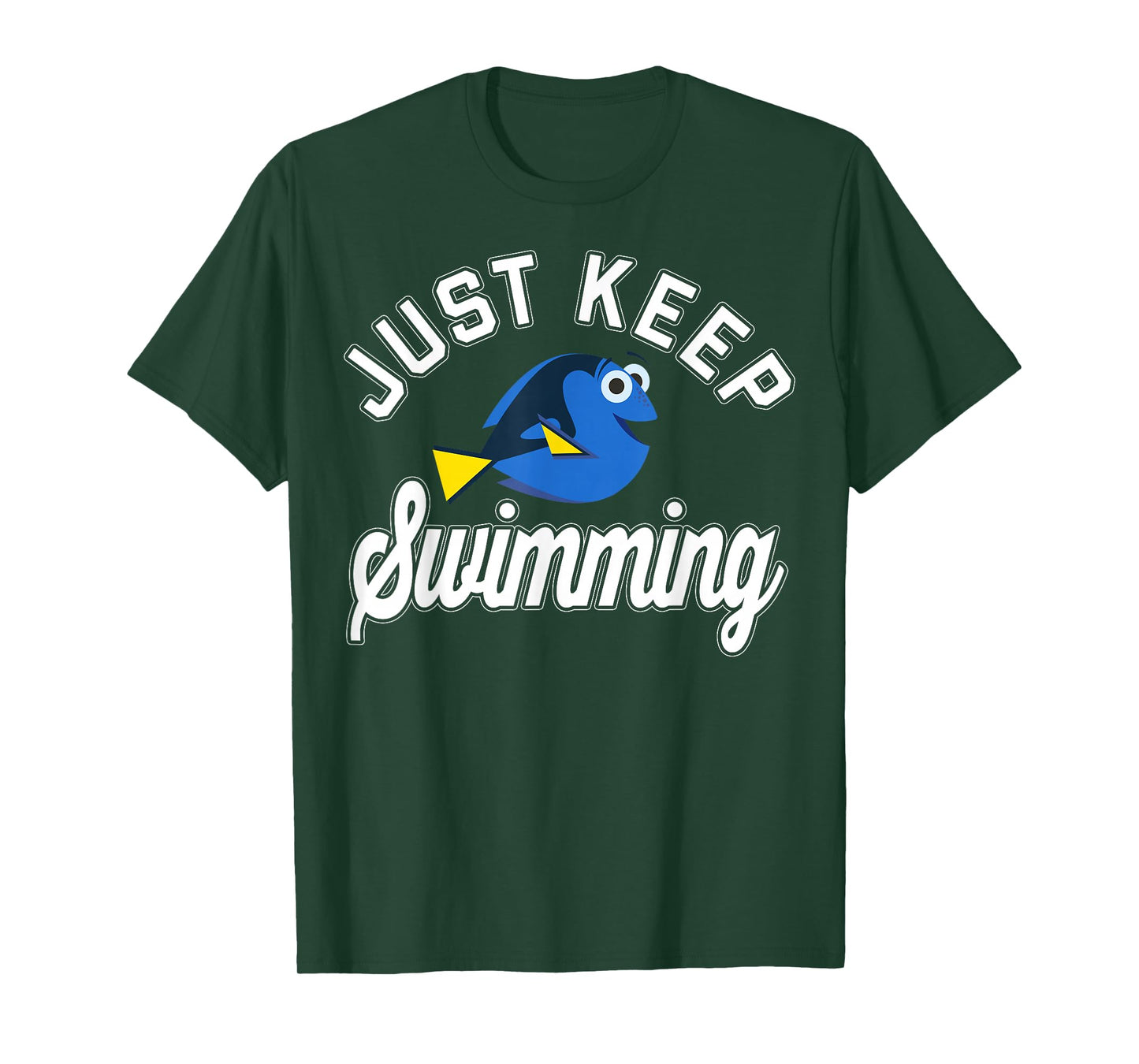 Disney Pixar Finding Dory Just Keep Swimming Collegiate Logo T-Shirt