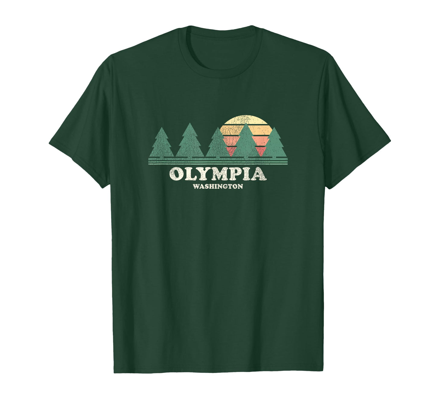 Olympia WA Vintage Throwback Tee Retro 70s Design T-Shirt