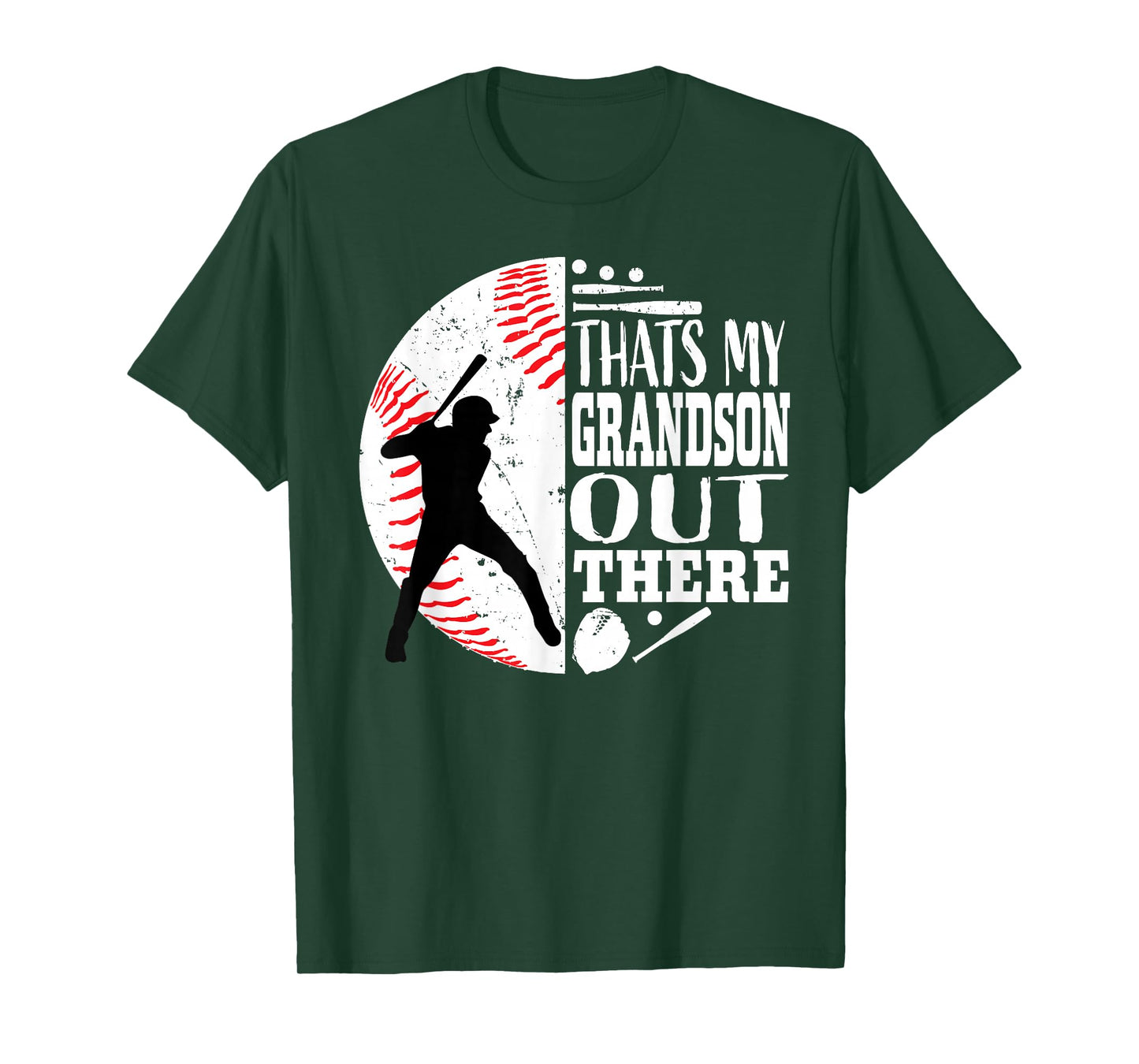 Thats My Grandson Out There Baseball Grandma Grandpa Graphic T-Shirt