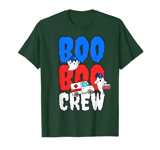 EMT Paramedic EMS Boo Boo Crew Ambulance Ghost Halloween T-Shirt
