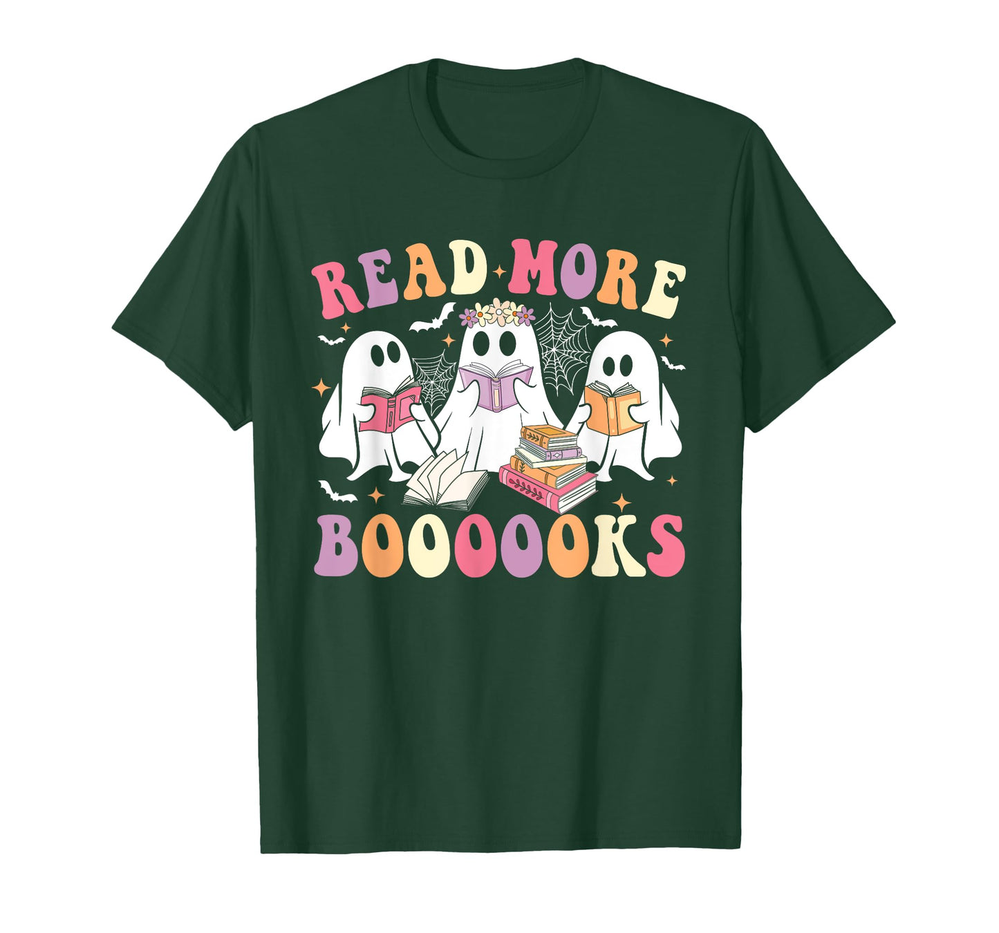 Cute Ghost Book Read More Books Funny Teachers Halloween T-Shirt