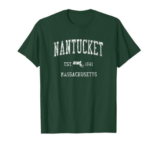 Nantucket Masachusetts MA T-Shirt Vintage Sports Design Tee T-Shirt