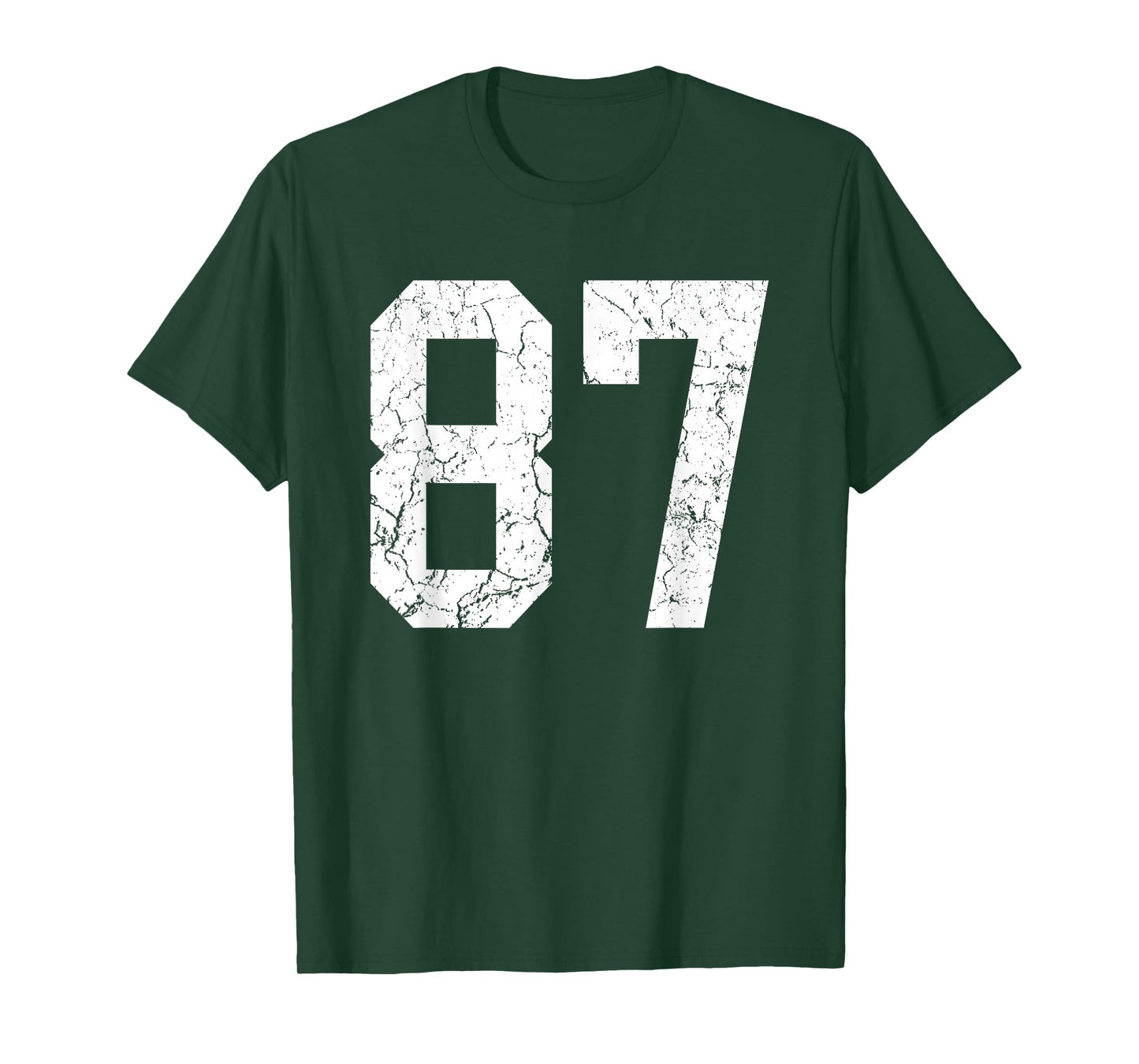 Distressed White Number 87 Jersey Player Uniform #87 T-Shirt