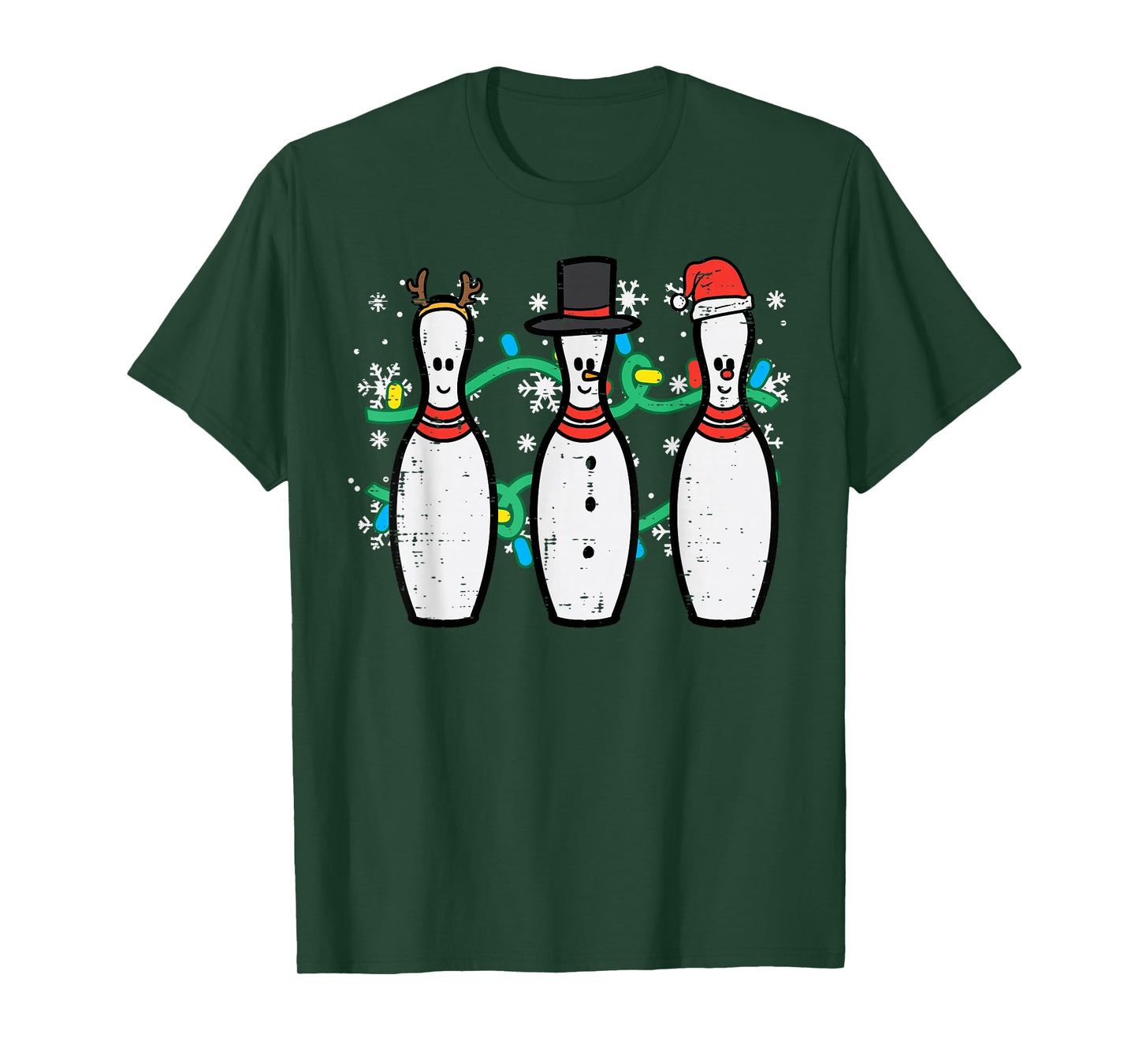 Christmas Bowling Funny Xmas Sports Bowler Men Women Kids T-Shirt