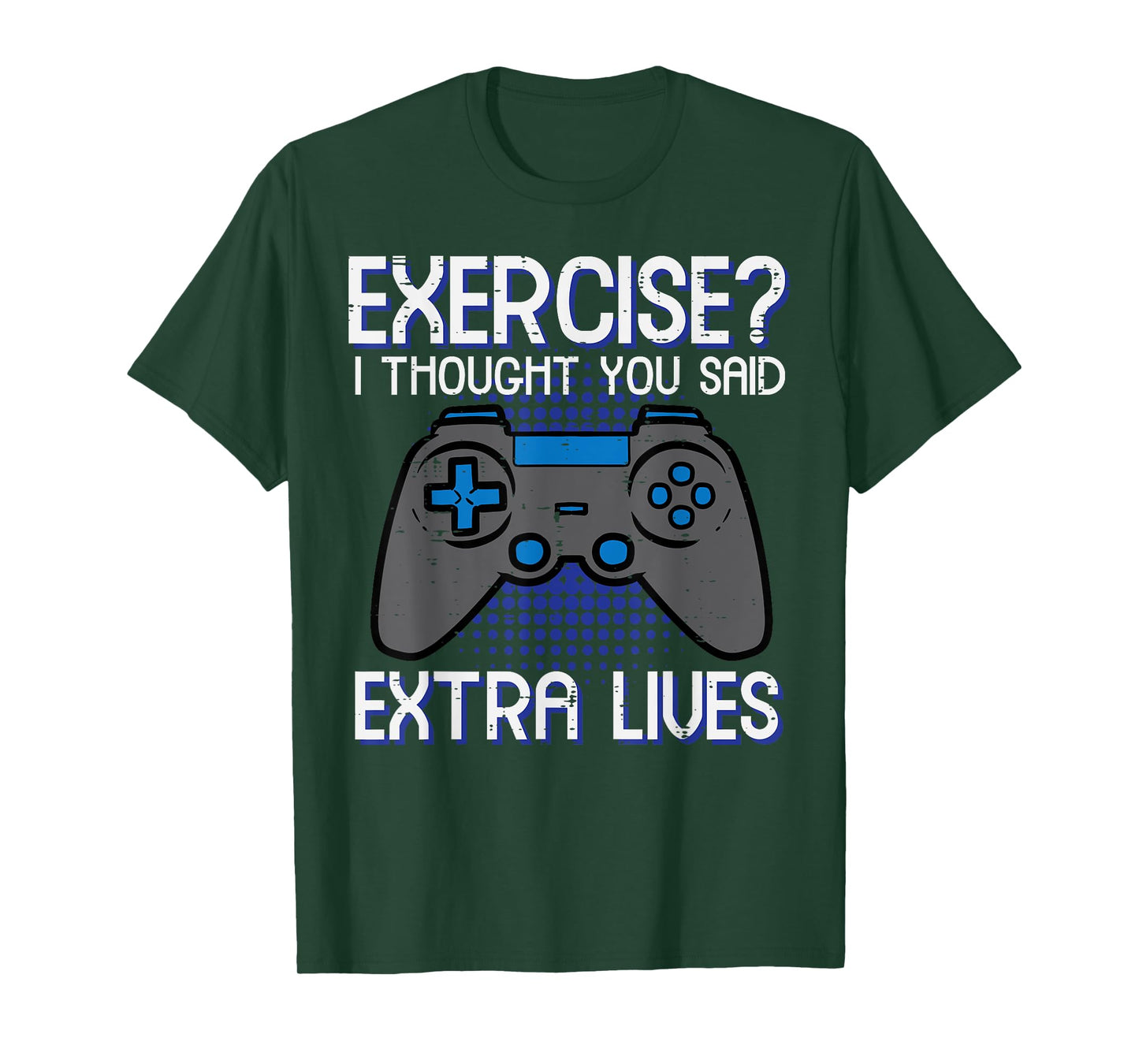 Gamer Exercise Thought Extra Lives Funny Gaming Men Boys Kid T-Shirt