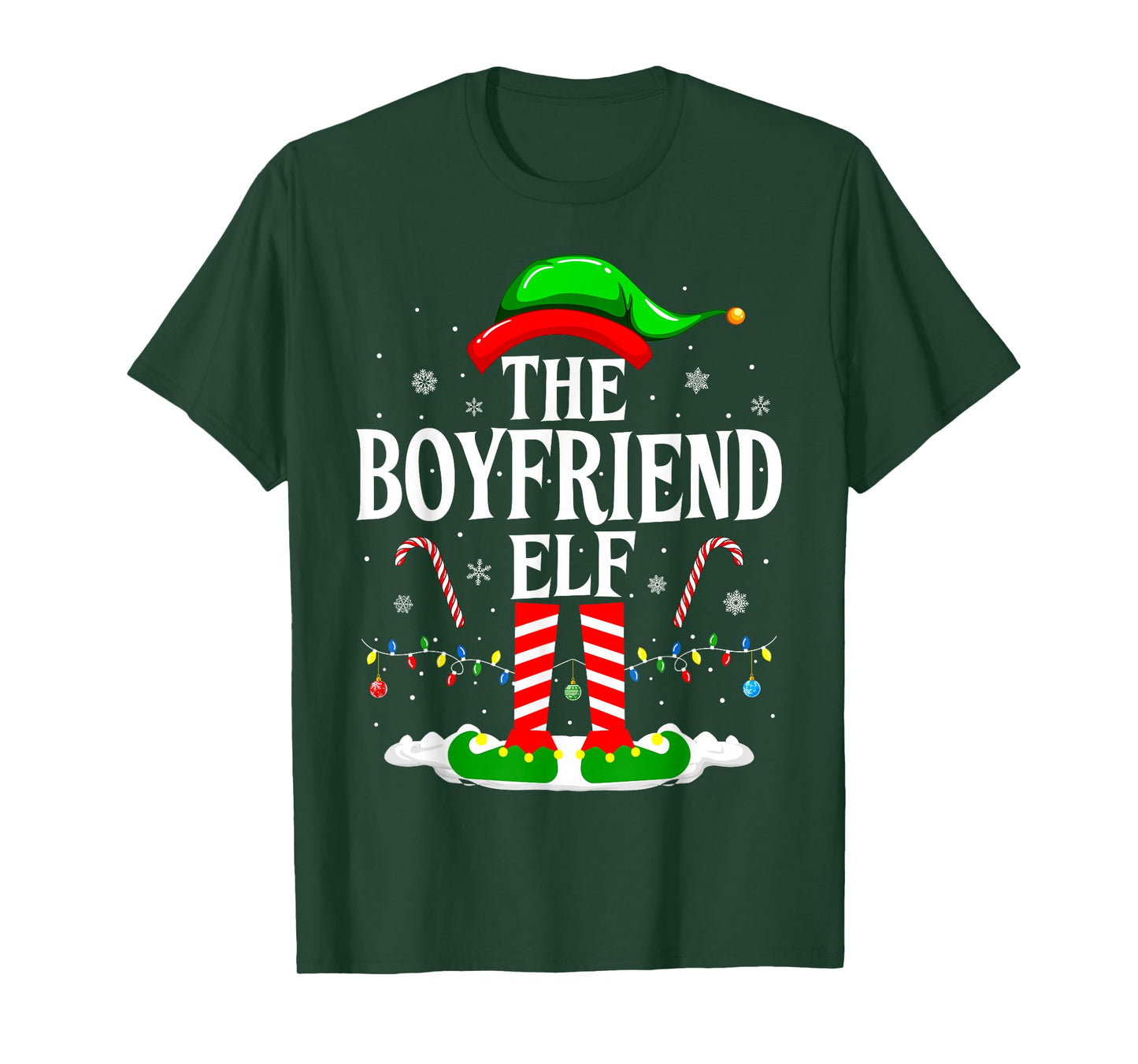 The Boyfriend Elf Funny Xmas Elf Matching Family Christmas T-Shirt