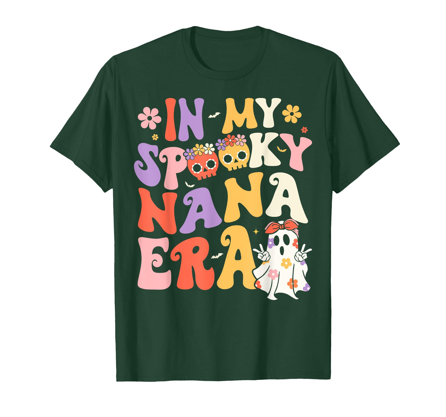 In My Spooky Nana Era Groovy Ghost Halloween Grandma T-Shirt