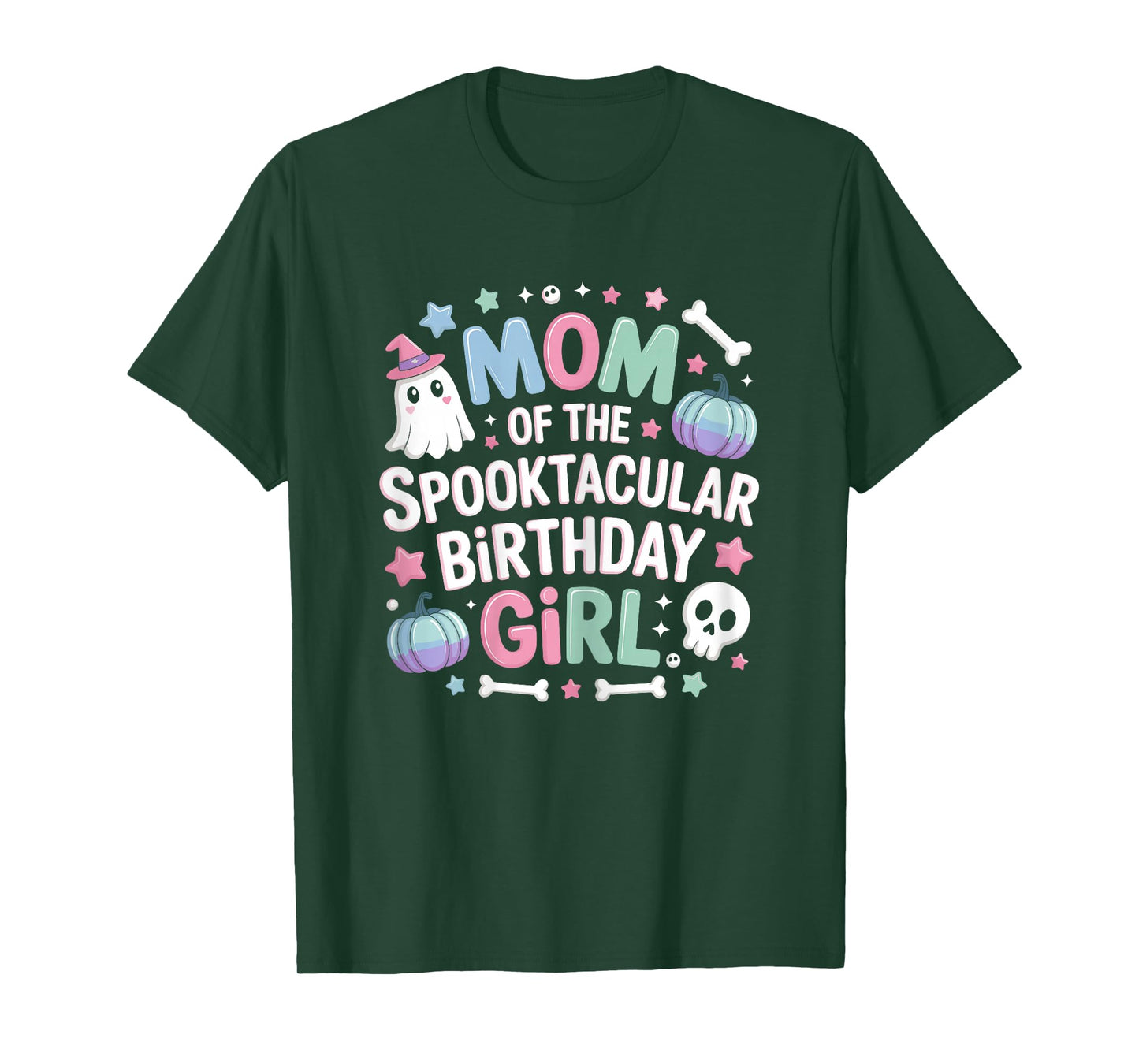 Mom of Spooktacular Birthday Girl Spooky Ghost Halloween T-Shirt