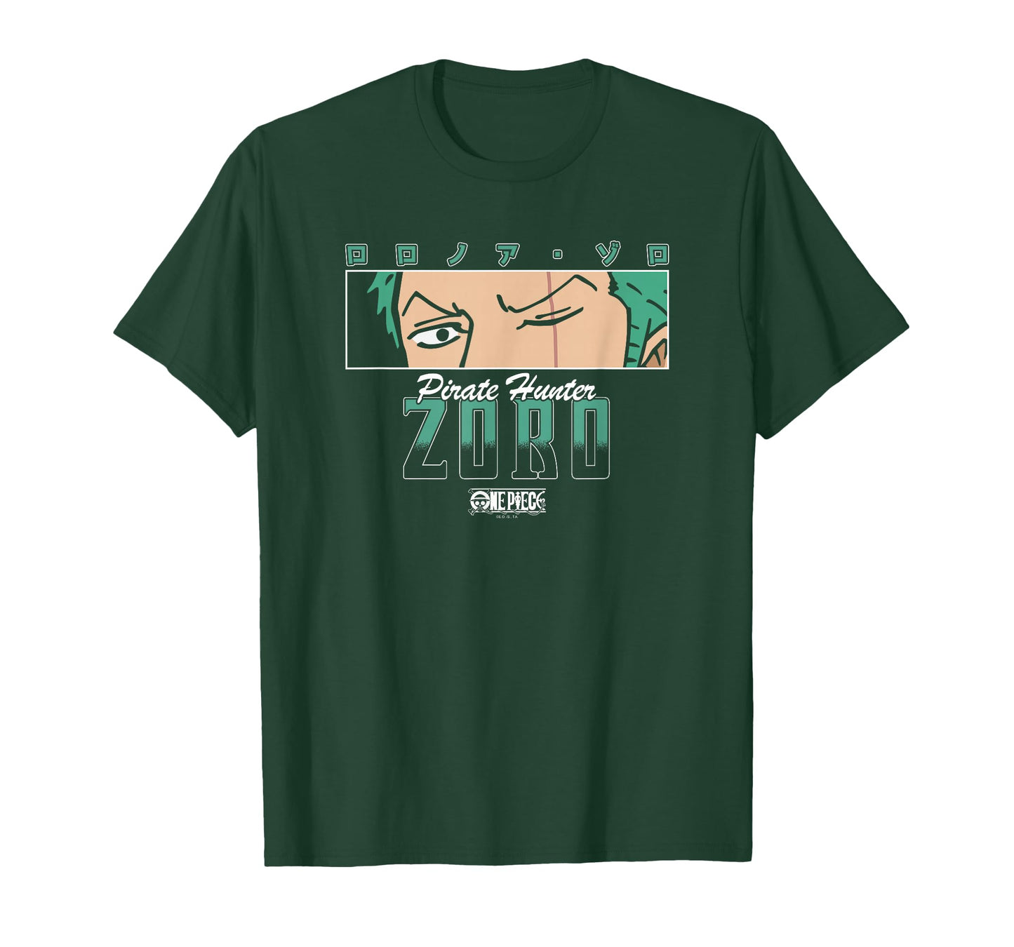 One Piece Anime Pirate Hunter Zoro Eyes with Kanji T-Shirt